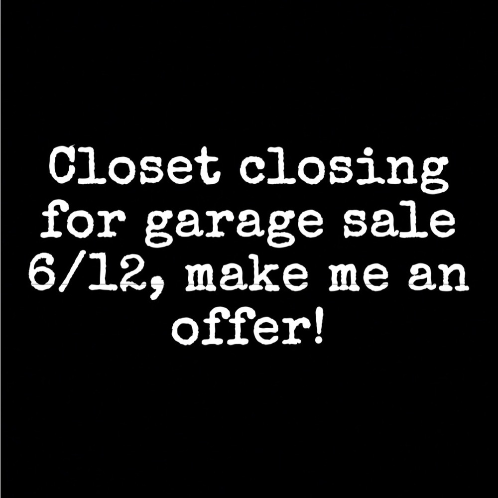 Closet closing for garage sale, last chance